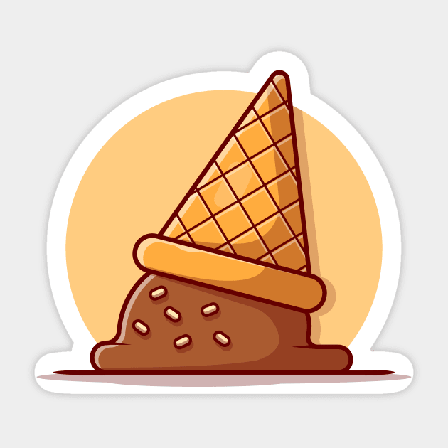 Ice Cream Cone Cartoon Vector Icon Illustration (4) Sticker by Catalyst Labs